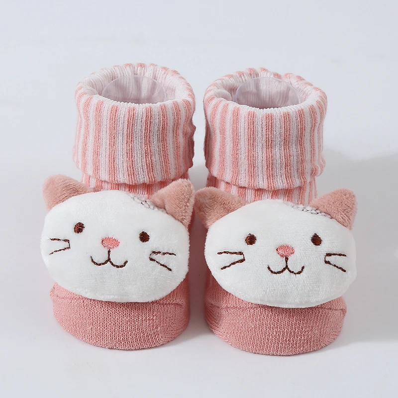 Cute Newborn 3D Cartoon Doll Socks Spring Autumn New Baby Soft Cotton Sock For Girls Boys White Infant Knitting Socks