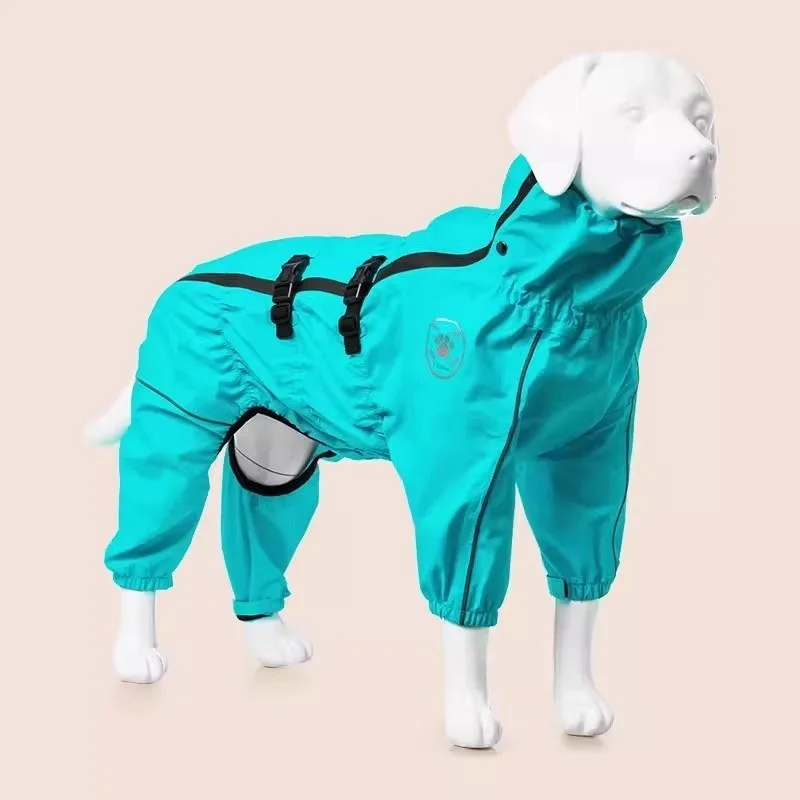 Waterproof Pet Dog Outdoor Jacket Clothes Winter Warm Rain Coat Big Dog Jumpsuit Reflective Raincoat For Small Medium Large Dogs