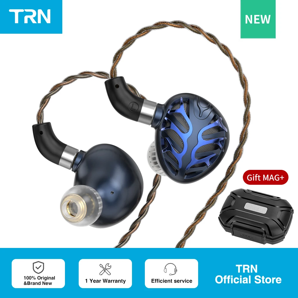 TRN Official Azure Dragon In-ear Earphones Second-generation 14.6mm flagship Planar Diaphragm Interchangeable Tuning Nozzles