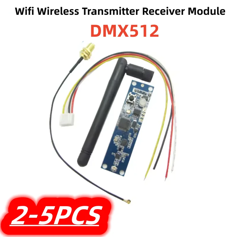 2-5Pcs/lot 100% New DMX512 Wifi Wireless Transmitter Receiver Module LED Light Controller PCB Board with Antenna