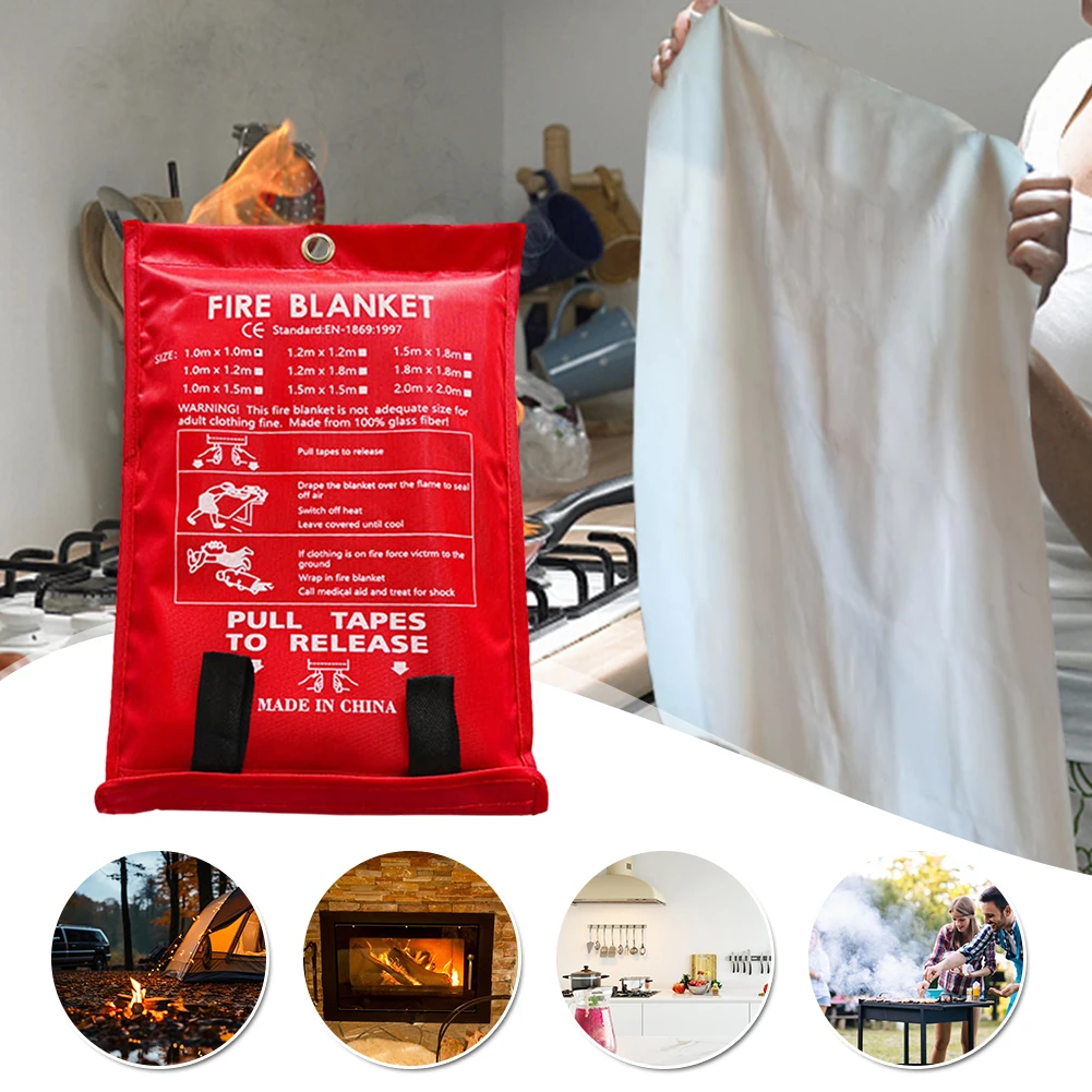 Fire Blanket Emergency Fire Retardant Blanket Fireproof Blanket Fire Suppression Blanket for Kitchen Fireplace Grill Car Camping