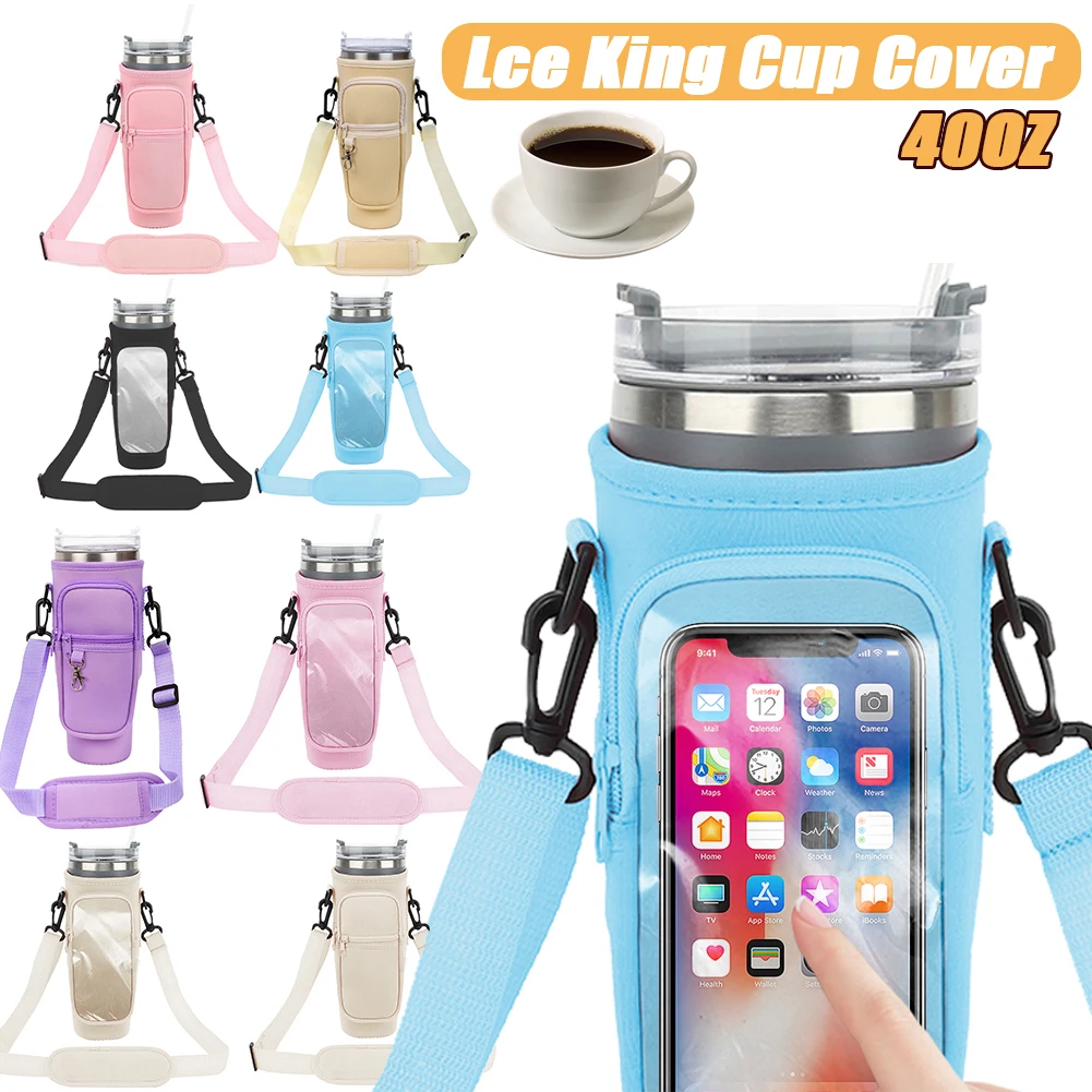 

Water Bottle Carrier Bag with Strap Insulated Water Bottle Cover Retaining Temperature Bottle Cover for Stanley Cup Accessories