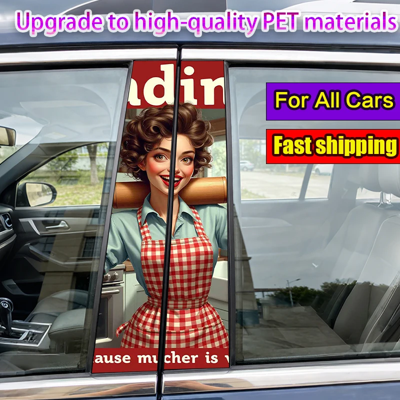 

Набор из 2 наклеек на стойки автомобиля в винтажном стиле, виниловые, водонепроницаемые и солнцезащитные защитные наклейки.