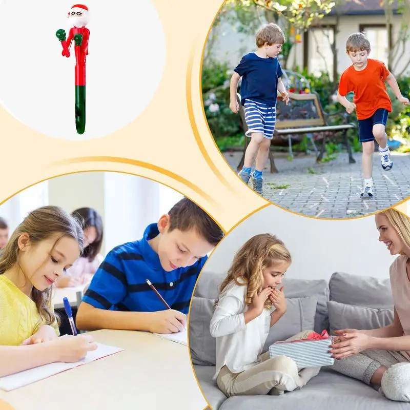 ปากกาลูกลื่นคริสต์มาสปลอดภัยปากกามวยรูปซานตาคลอสปากกาลูกลื่นแห้งเร็วปากกาซานตาคลอสปากกาสนุกสําหรับทุกวัน