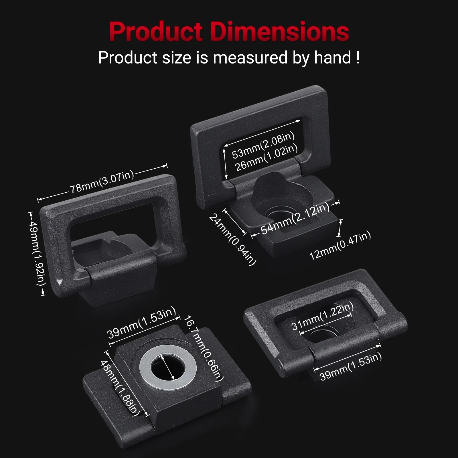 

4PCS Black Ring Truck Bed Hooks For Cyber Truck Accessories Tie Down Anchors Aluminum Alloy For Tesla Cybertruck 2023 2024 2025