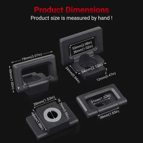 4PCS สีดําแหวนรถบรรทุกตะขอสําหรับ Cyber รถบรรทุกอุปกรณ์เสริม Tie Down Anchors อลูมิเนียมสําหรับ Tesla Cybertruck 2023 2024 2025