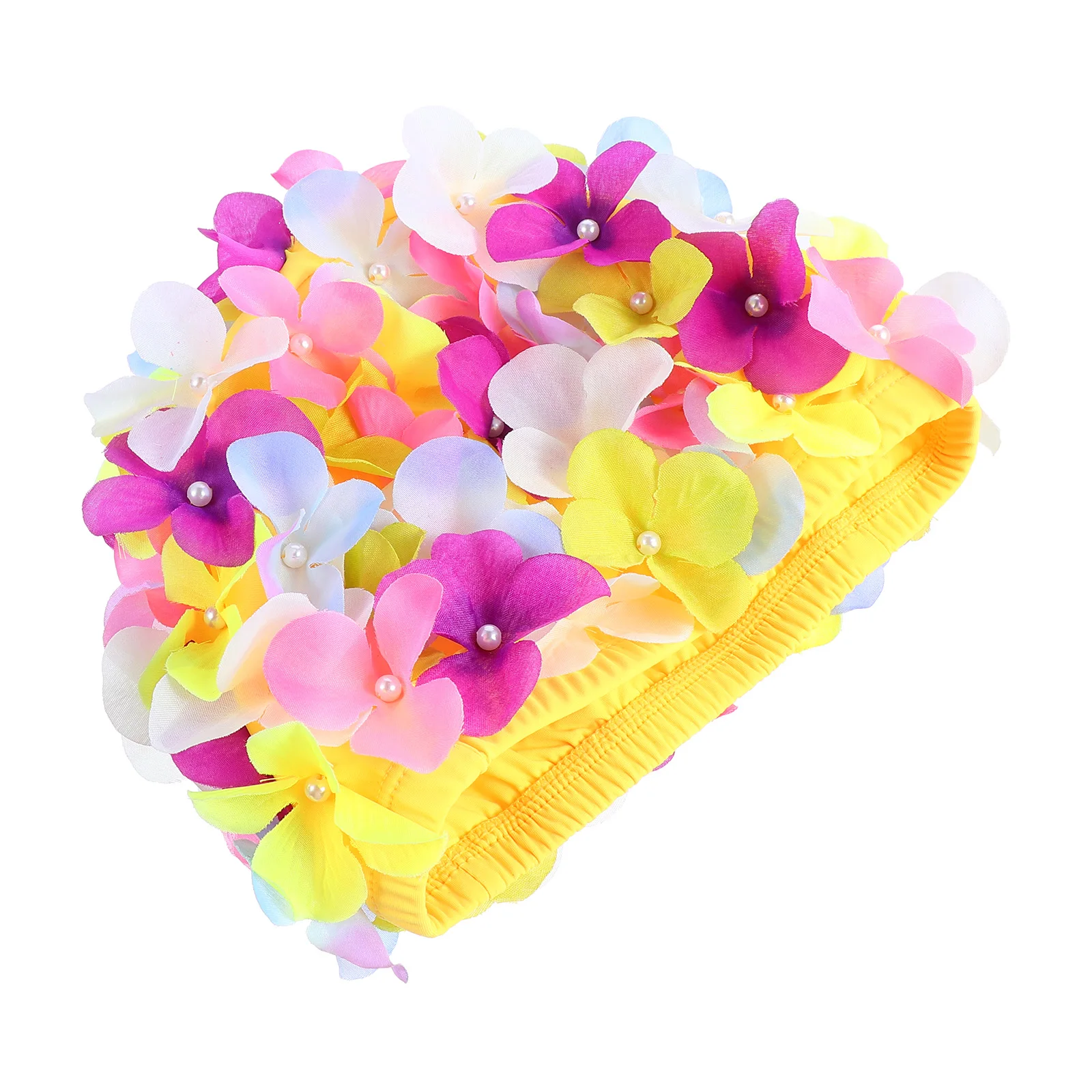 

1pc Petal Hair Care Swim Caps Women Floral Fashion Summer Swimming Hat Ear Protector Pool Beach Accessories Water Sports