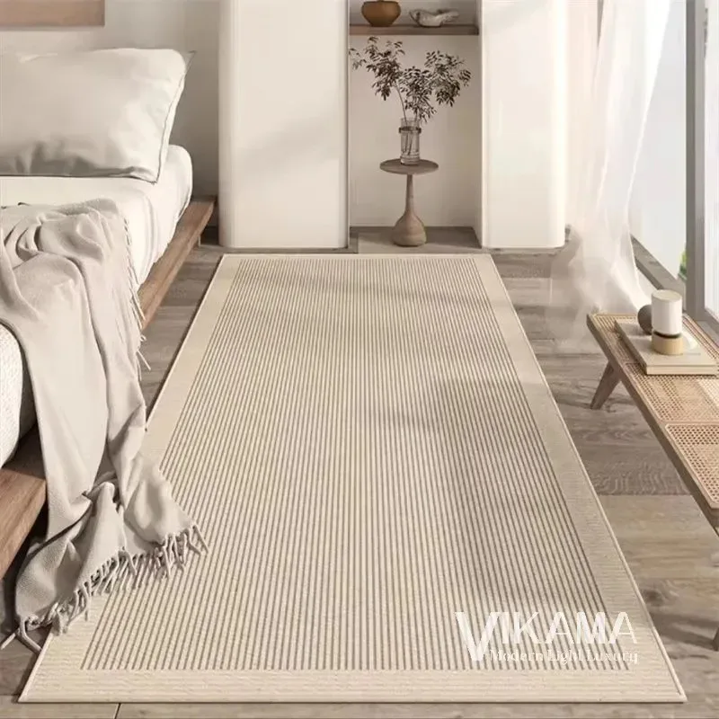

MNV23VIKAMA Japanese Bedroom Bed Rug Living Room Wabi-Sabi Floor Mat Dirt Resistant Balcony Bay Window Mat Non-Slip Carpet H9Gb