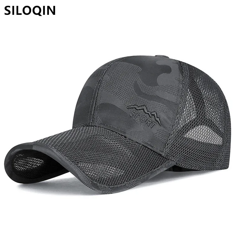 Кепка Snapback, новые летние бейсболки с дышащей сеткой для мужчин и женщин, камуфляжные шапки с жесткой вышивкой, шапка для кемпинга и рыбалки