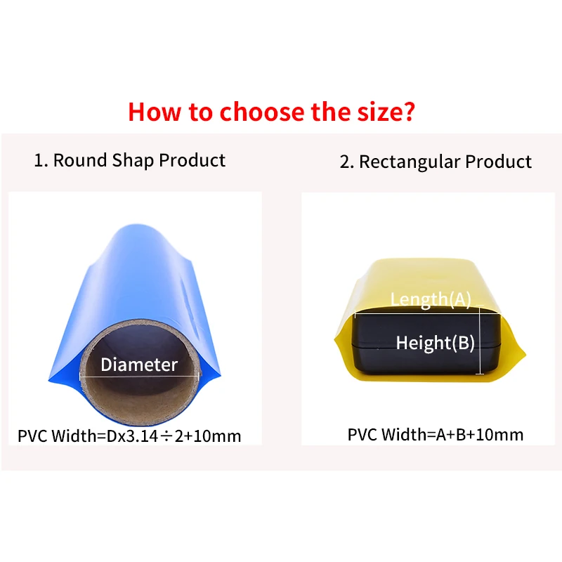 PVC Heat Shrink Tube 18650 Lipo Battery Protection Pack 85mm ~ 280mm Width Insulated Film Wrap lithium Case Cable Sleeve Blue
