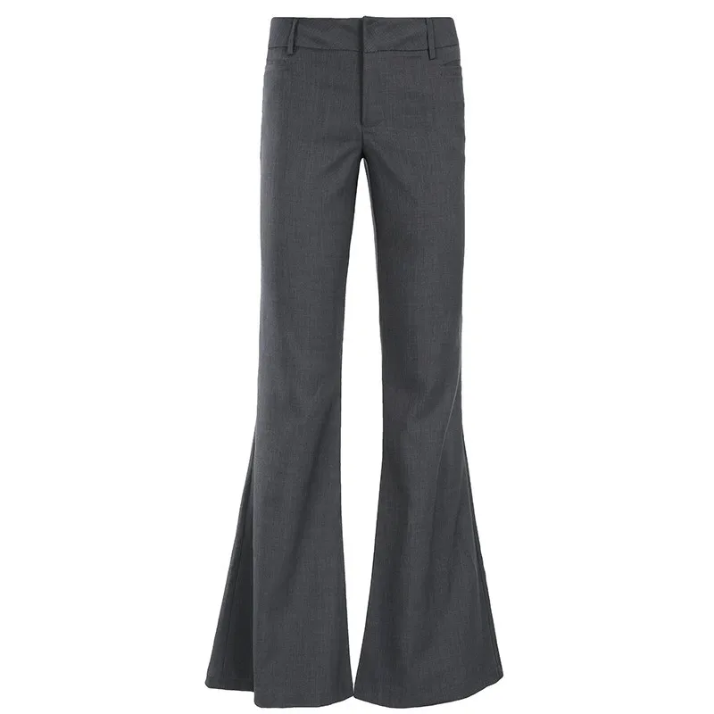 Women's Y2K Low-rise Yoga Pants Low Waist Full Length Flared Solid Color Elegant Woman Clothes Female Clothing Women's And