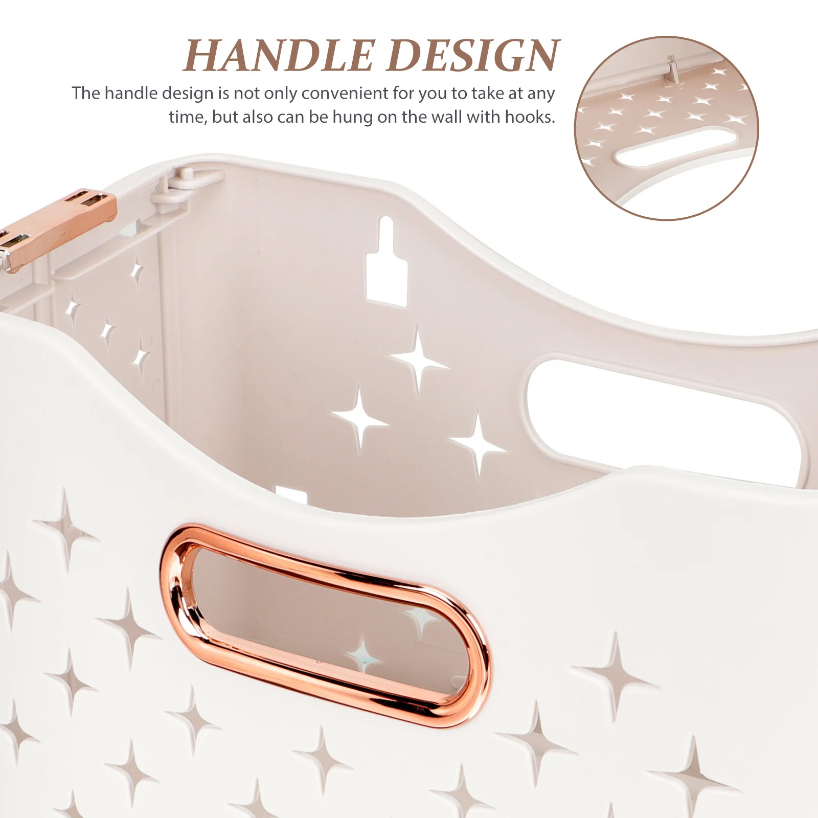 

Folding Laundry Basket Foldable Clothes Hamper With Handle, Bathroom Bedroom Storage Organizer, Thick Pp Dirty Clothes Basket