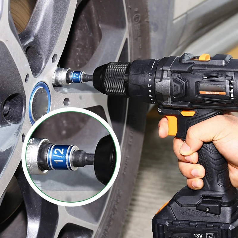 تأثير الصف أدوات يدوية سائق مآخذ محول تمديد مجموعة، 3 قطع عرافة عرقوب الحفر رأس المفك مجموعة بت + 105 درجة الحق أ