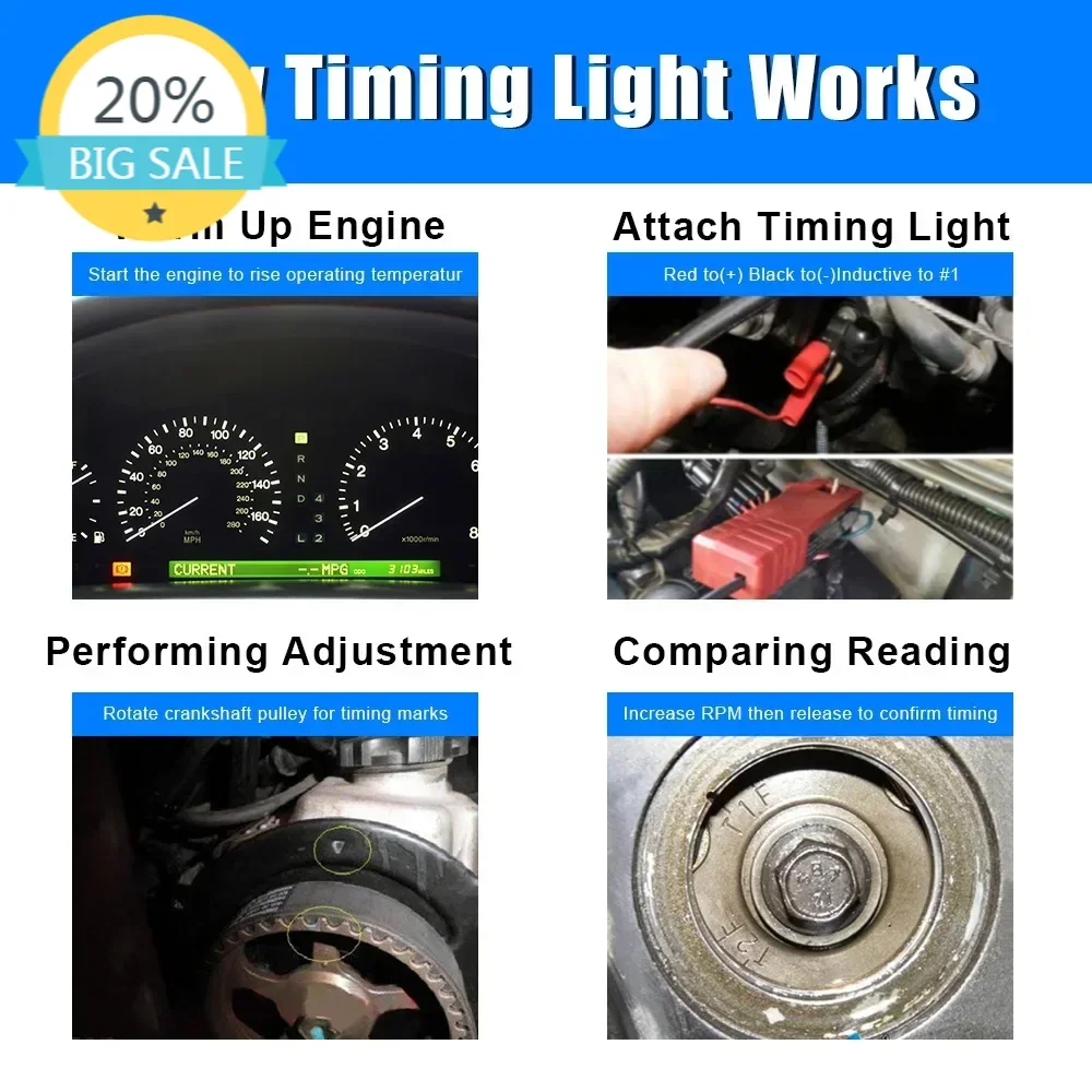 

For Car Motorcycle Marine Professional Car Styling 12V Strobe Lamp Inductive Petrol Engine Ignition Timing Light Tl-122