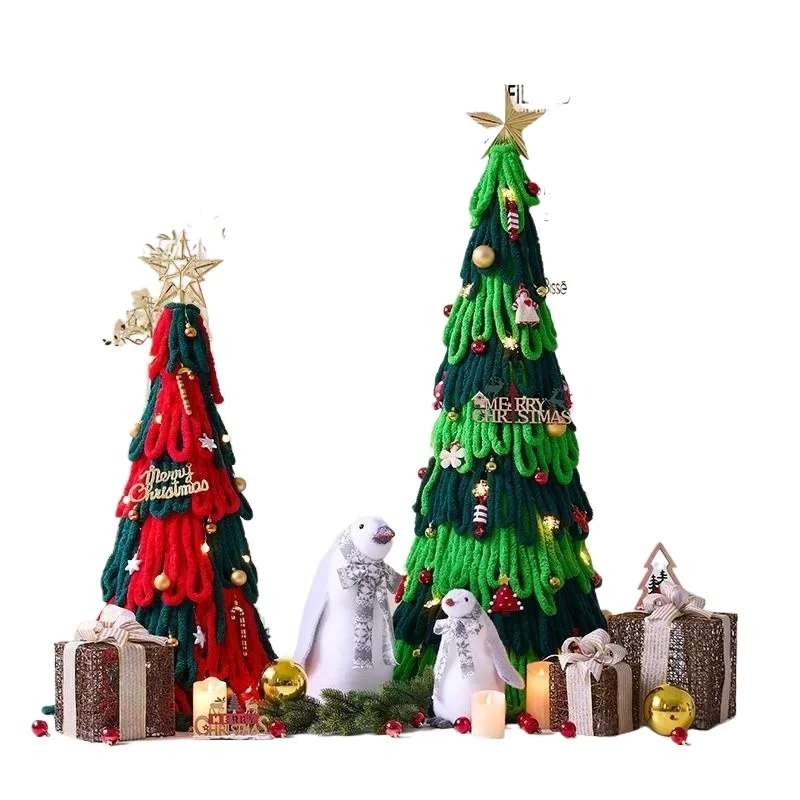 

Yarn Christmas tree decoration package, pink and white ins style home hotel window scene arrangement