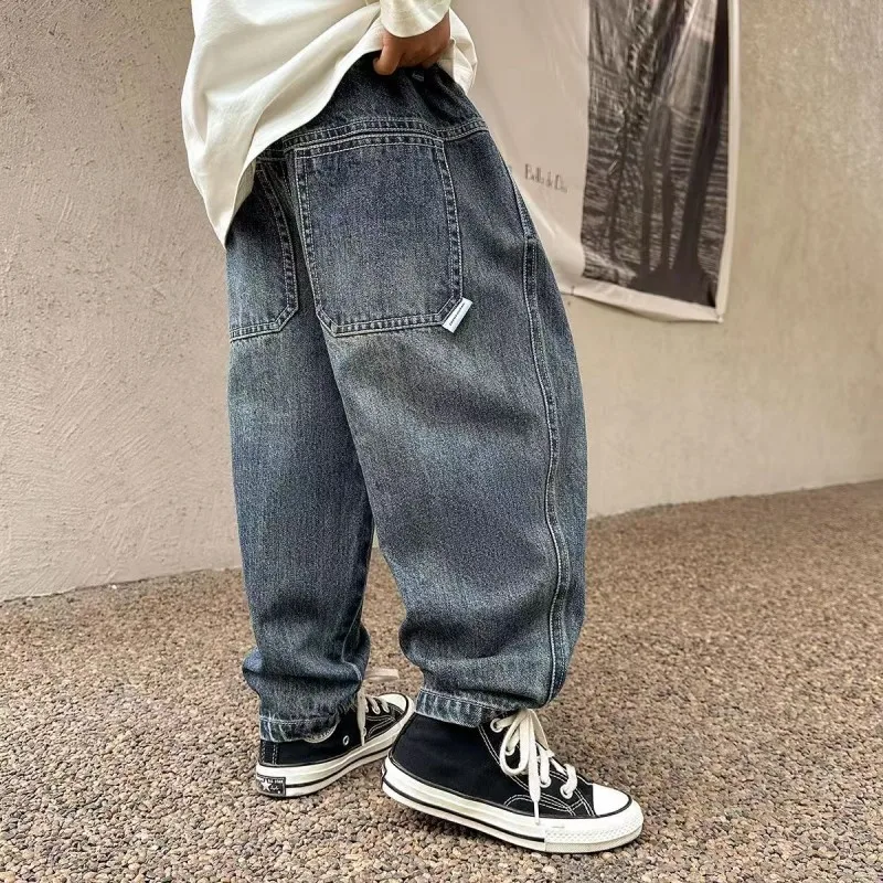 Boys' jeans Spring new Kids loose pants denim children's handsome autumn pants 3 5 7 8 9 Years