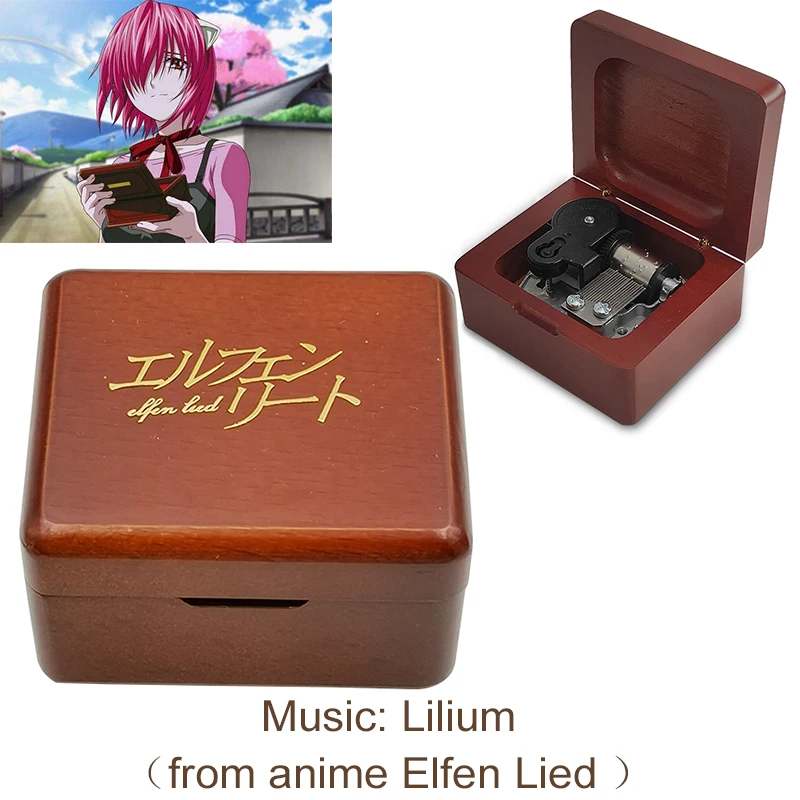 bronzing Wooden Elfen lied music lilium Music Box For new year Christmas Birthday music box gift Valentine's Day Gifts