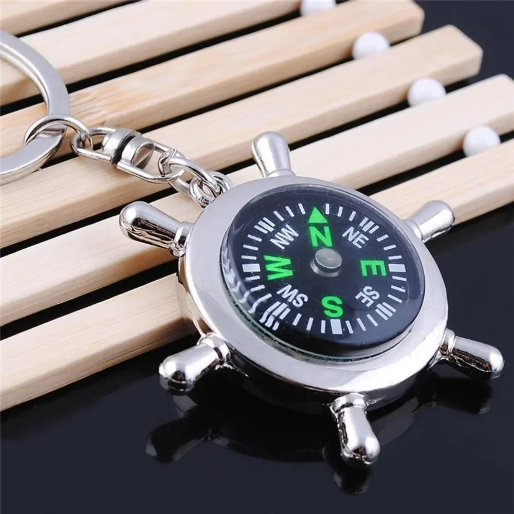 New Simple Trendy Captain Compass Keychain High-end Fashion Keychain Engraved Men's and Women's Birthday Keychain