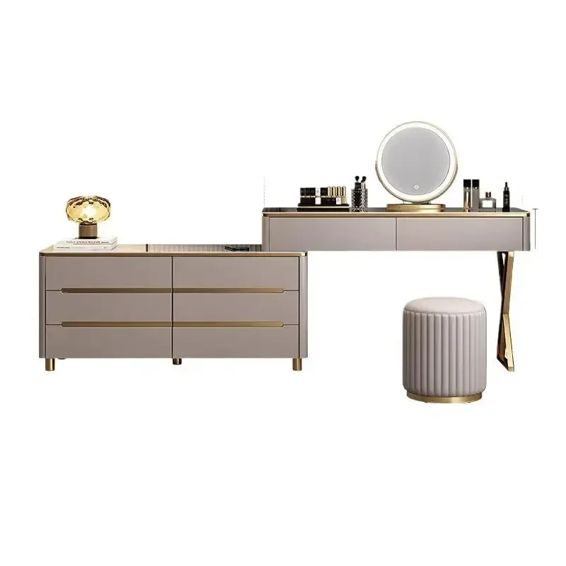 High-grade solid wood rock slab dresser, integrated chest and cabinet, bedroom storage cabinet, multi-functional