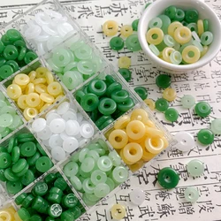 Small Round Jade Beads Circle Earring Accessories Supplies for Jewelry Making Pendant Bracelet Necklace Diy Handmade 30pcs