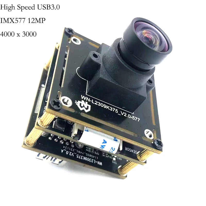 

4000 H x 3000 V 4K 12MP HD IMX577 USB3.0 Camera Module 25FPs FF 100 Degree NV12 H264 ,H265 For machine vision