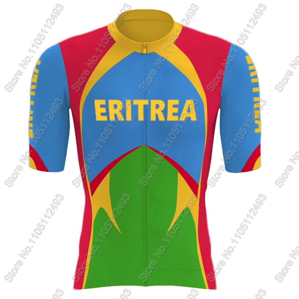 2025 Eritrea National Team Cycling Jersey Set Short Sleeve Red Blue Clothing Road Bike Shirts Suit Bicycle Bib Shorts MTB Ropa view 3