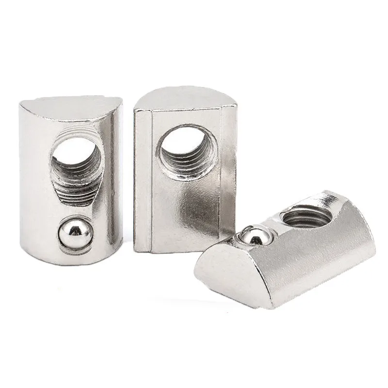M3 M4 M5 M6 M8 Nakrętka w kształcie litery T ze sprężyną rolkową z kulką do wytłaczania aluminium z profilami serii 20/30/40/45 Nakrętki aluminiowe — zdjęcie 4
