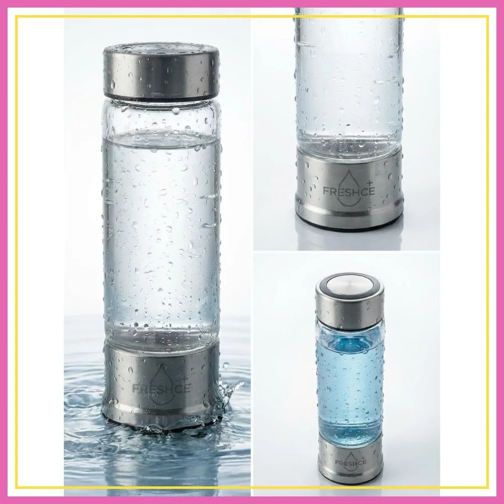 

Portable Hydrogen Water Bottle Generator, SPE/PEM Technology, BPA-Free Glass, Rechargeable, for Home Gym Travel