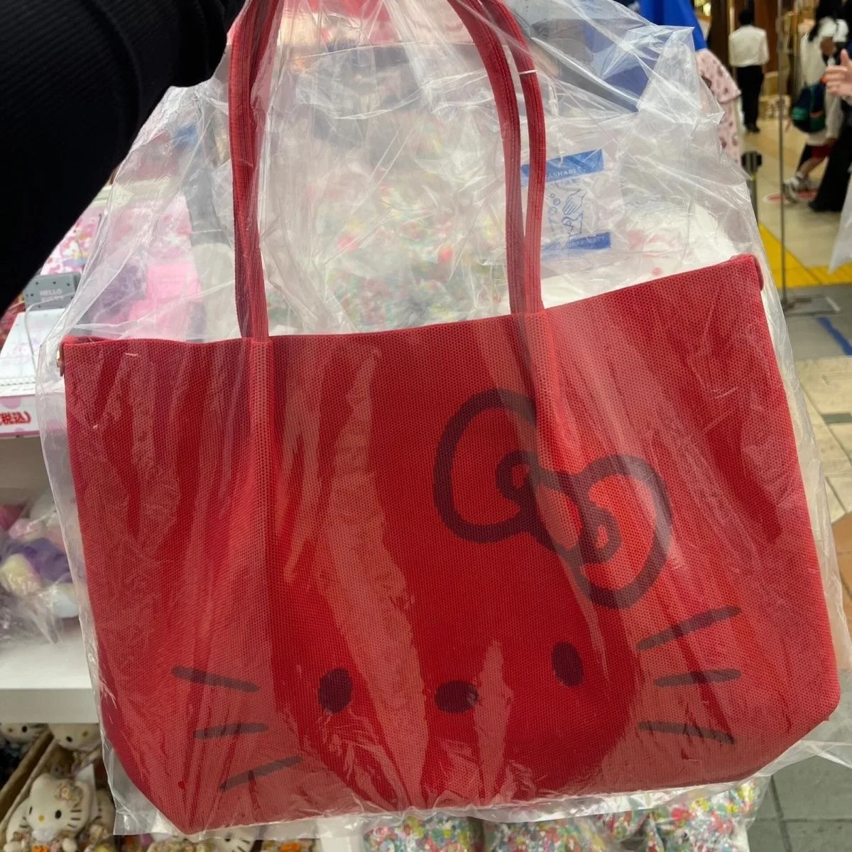 Fashion New Hello Kitty Canvas Handbag Kawaii All-match 2024 Large Capacity Cartoon Women Casual Shoulder Bag Girls Tote Gifts