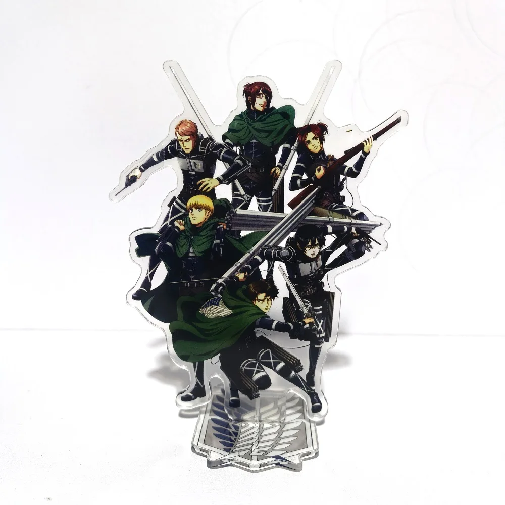 Attaque sur Titan acrylique debout Eren Mikasa Levi Erwin Armin Anime figurines loup Titan 16 cm modèle jouets décor jouets pour enfant