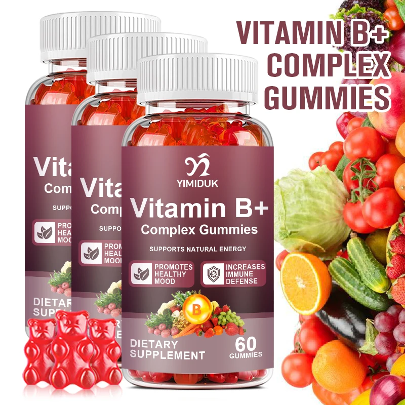 Vitamin B Complex Gummies Support Energy Metabolism Nervous System Blood Cell Immune Health Overall Health Beauty Health