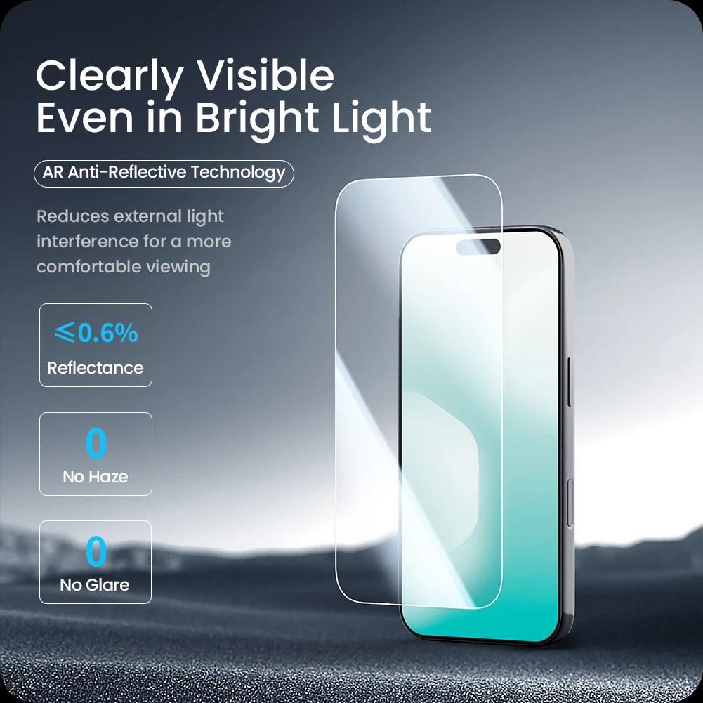 Nillkin لهاتف iPhone 17 Pro Max 17 Air H+ Pro زجاج مقسى مضاد للانعكاس مع صندوق خالي من الغبار واقي شاشة بحافة منحنية ثلاثية الأبعاد