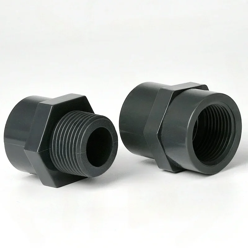 1Pcs PVC Male Threaded Connector UPVC Water Pipe Fitting Chemical Industry Accessories Male Threaded Joint Male Straight Adapter