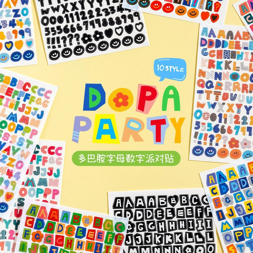 Waterproof PVC Letter Number Stickers Cute Alphabet Decals Journal Bottle DIY Decor