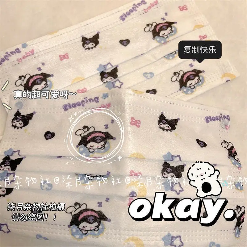 

Kuromi Mouth-muffle Cute Caytoon Printing Pattern Disposable Mask Fashion Comfort Delicate Individual Package Cold-proof Mask