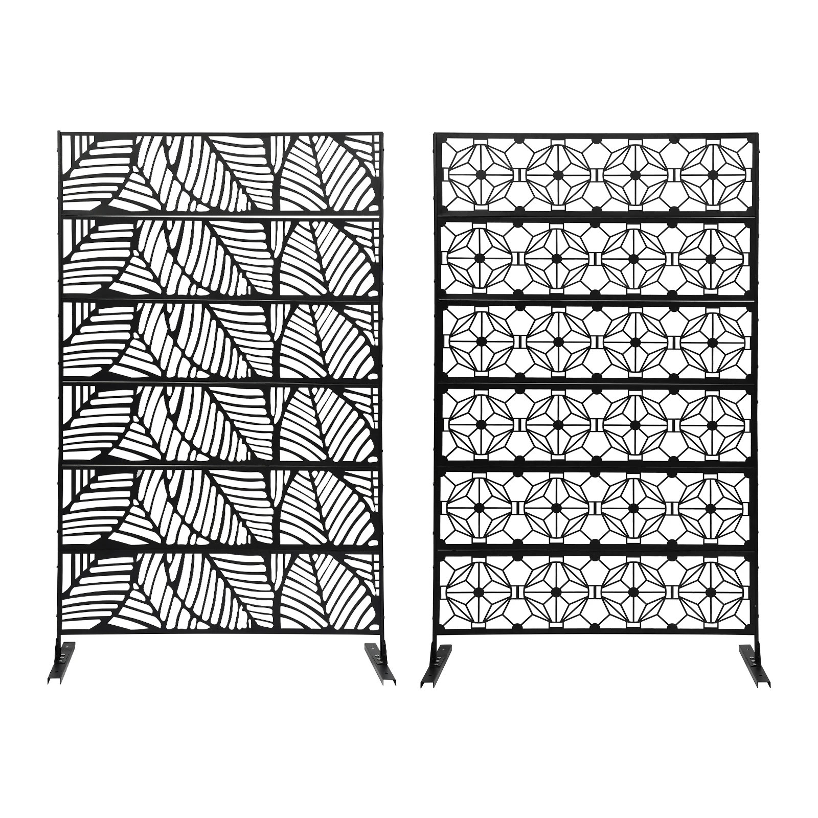 Outdoor Privacy Screens and Panels for Patio Metal Privacy Fence Screen with Freestanding Decorative Room Divider for Balcony