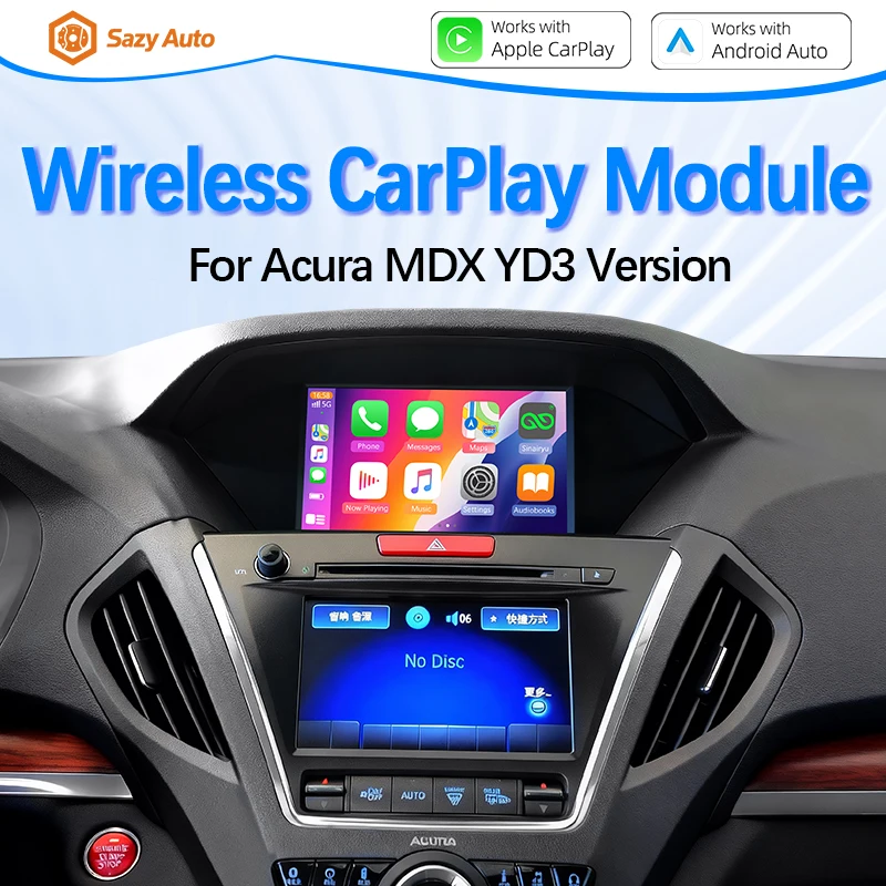 Wireless Apple CarPlay Android Auto Decoder Box For Acura YD3 MDX 2014-2018 Support Mirroring Mirror Link AirPlay Navigation