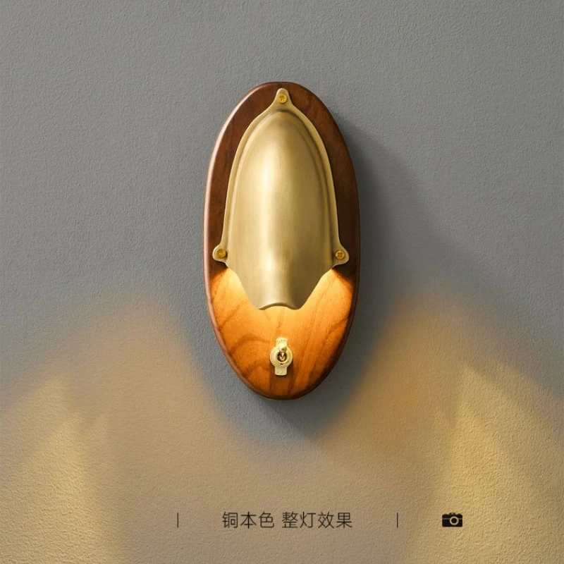Retro Brass Wall Lamp Bedside Sofa in Front of The Mirror Entrance Balcony Corridor Homestay Luxury Design Decoration Lighting