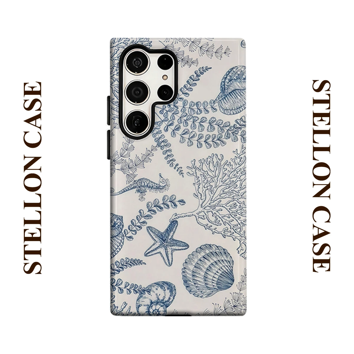 Blue Ocean Life Phone Case for Samsung Galaxy S26 S25 Ultra S24 S23 Ultra Plus Glossy Double-layer Back Cover