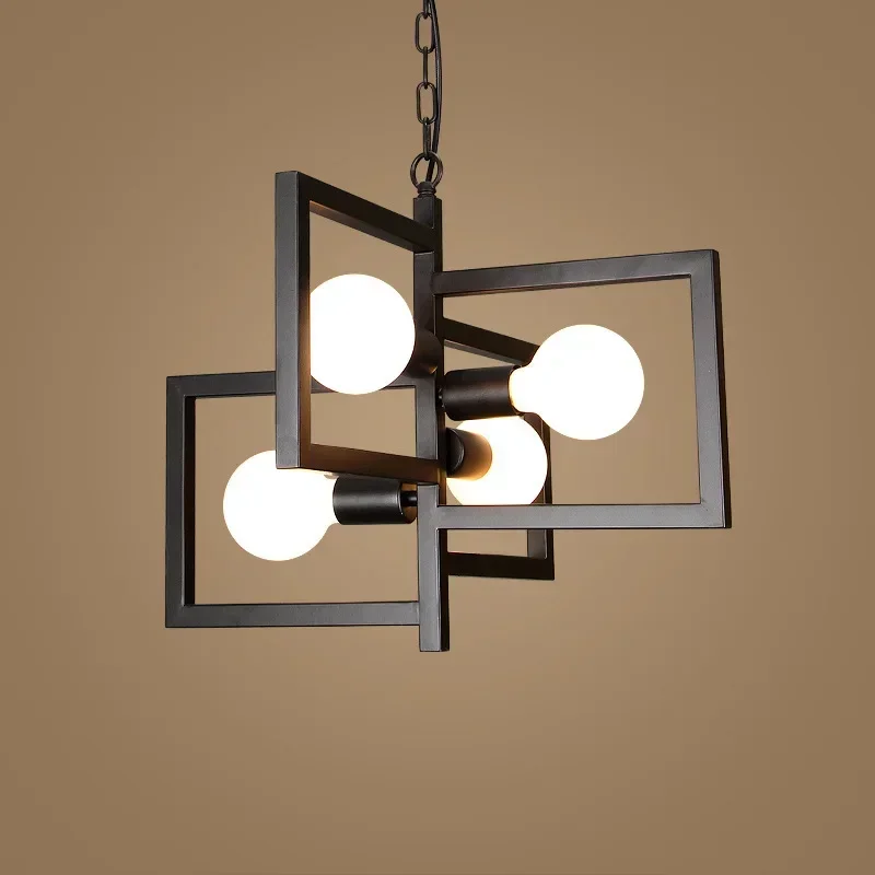 Creative American Chandelier Personality Korean Simple Ceiling Lamps Living Room Nordic Dining Room Bedroom Led Retro Chandelier