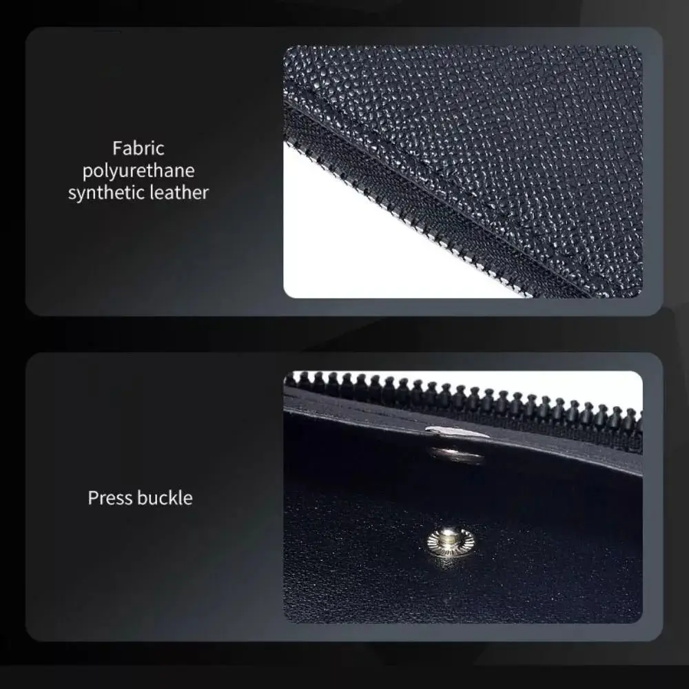 

Fashion PU Leather Men's Wallets Frosted Multi-card Slot Card Holder Zipper Large-capacity Short Wallet