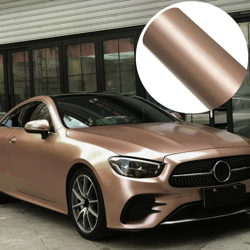 Matte Metallic Rose Gold Car Vinyl Wrap Film Air‑Channel Bubble Free Sticker PVC Self‑Adhesive Decal Wrapping Film Auto Exterior