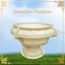 Summer Breeze Precast Round Concrete Flower Pot Mold, Garden Vase, Planter Mouldings, Durable DIY, D 30cm/ 11.8in, 38cm/ 14.96in