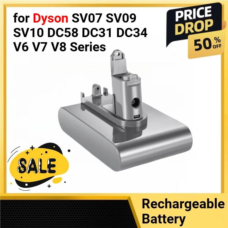 

Vacuum Cleaner Rechargeable Battery for Dyson SV07 SV09 SV10 DC58 DC31 DC34 V6 V7 V8 Series