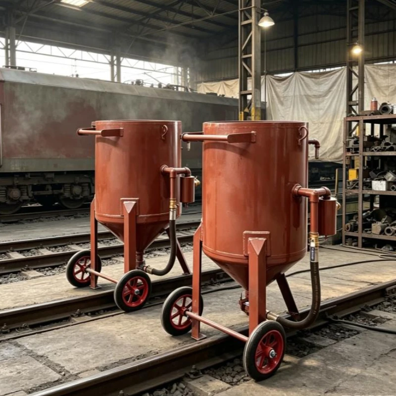 Pneumatic Abrasive Blasting Tank 150L-800L Portable Sandblaster Machine with Wheels for Garage