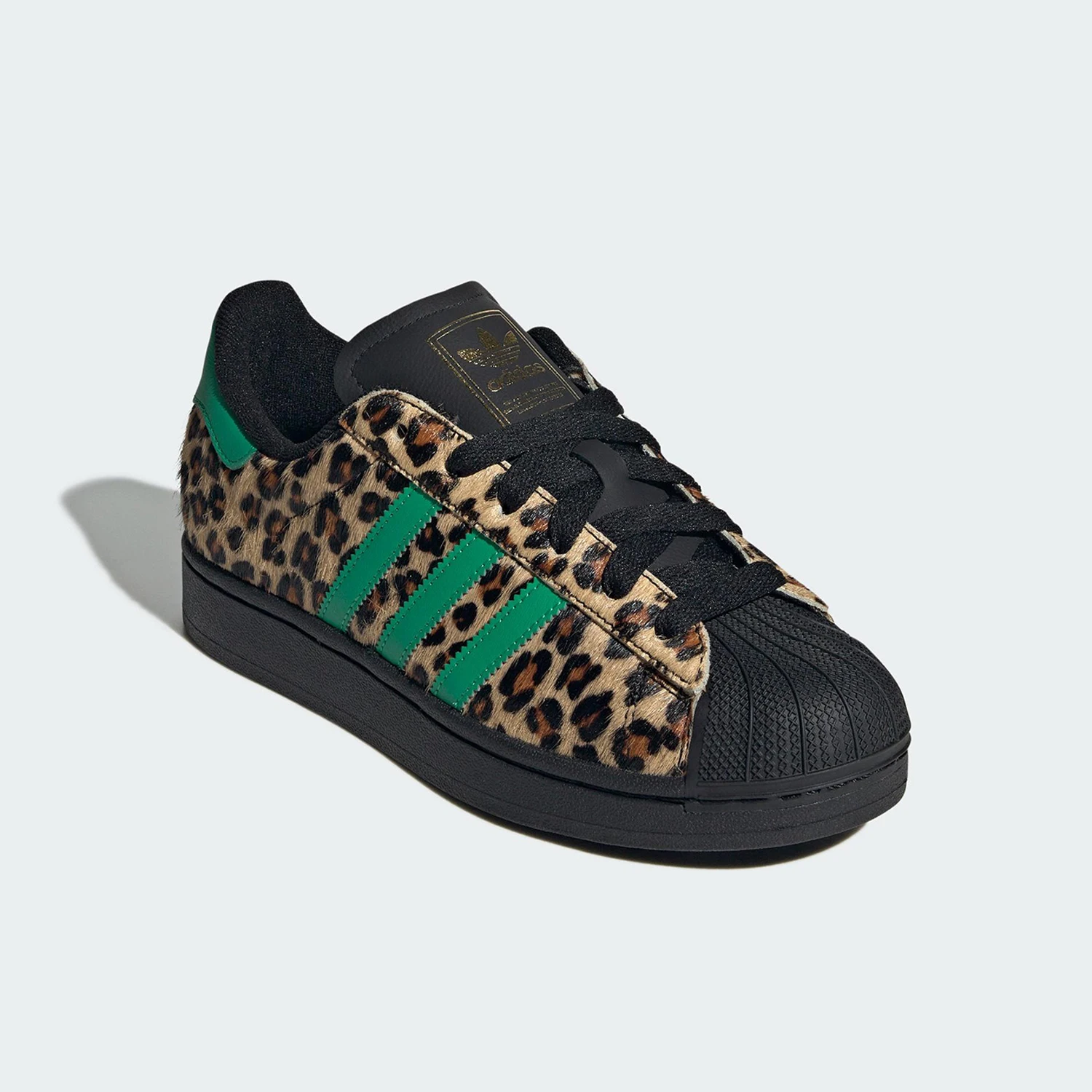 Adidas Authentic Three Leaves Women's Classic Shell Head Leopard Print Sneakers JP8165