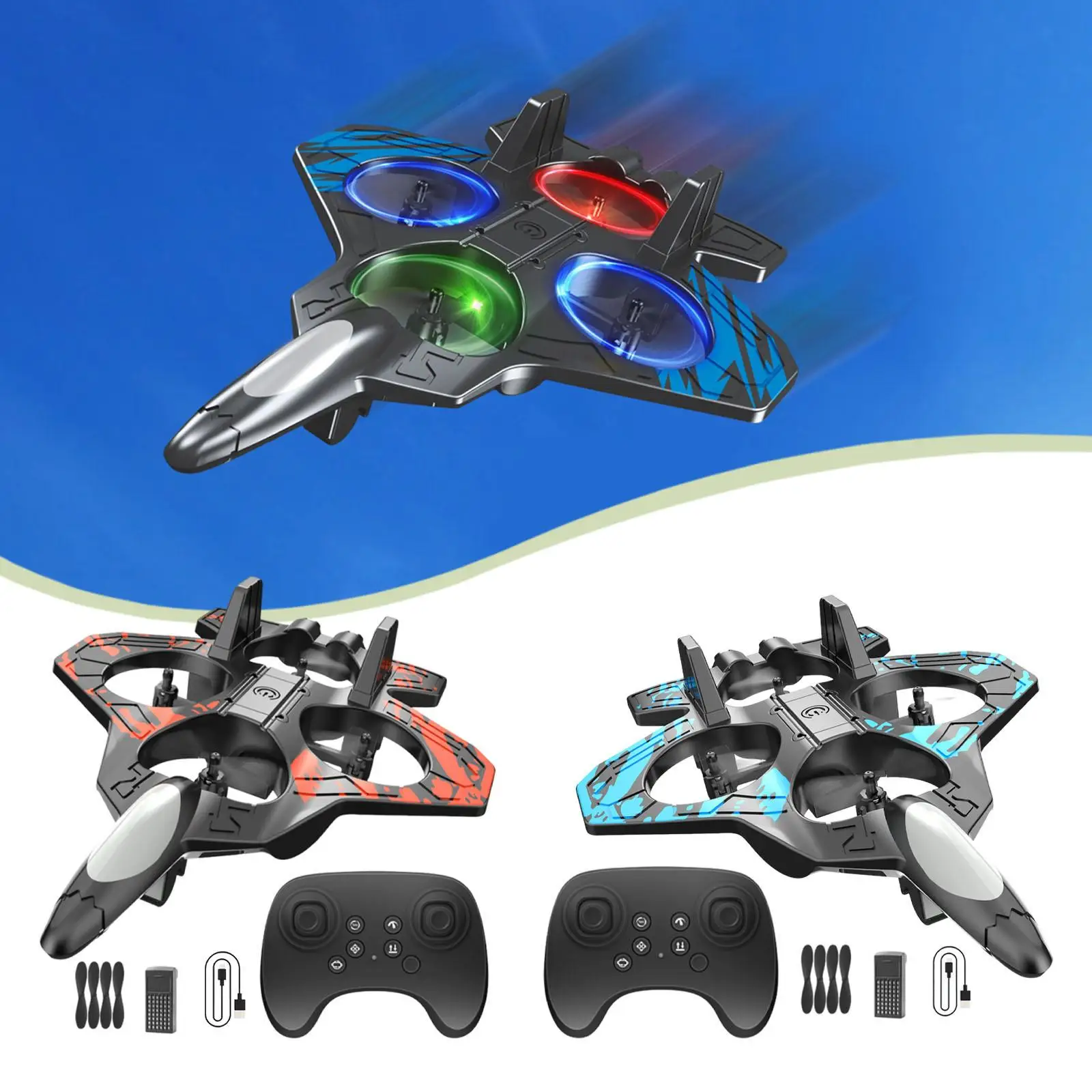 

RC Plane for Kids Adjustable Speed Ready to Fly Hobby RC Glider 360° Flip Fighter Toy Aircraft Toy for Park Party Boys Beginner