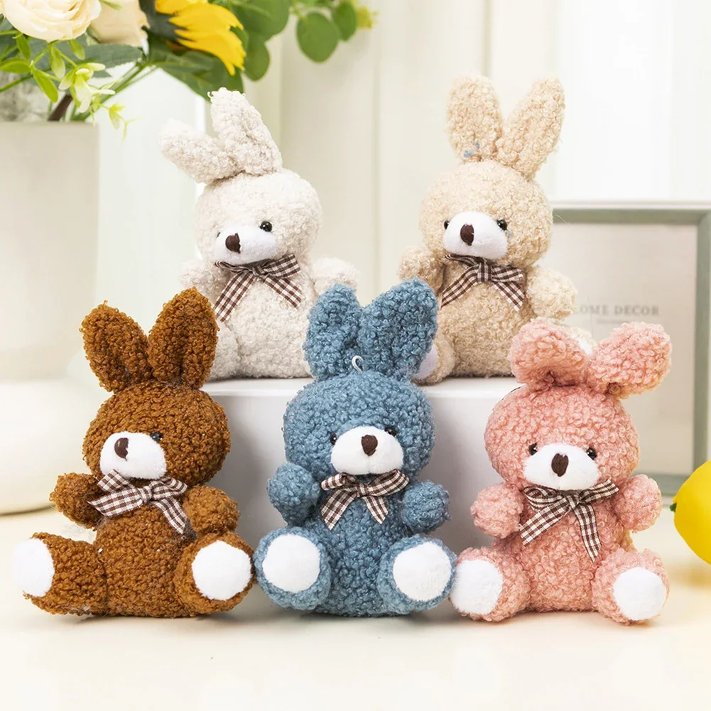 Juguetes de peluche de conejo para niños y niñas, colgante de bolsa, Mini Animal de peluche, llavero, regalo de cumpleaños