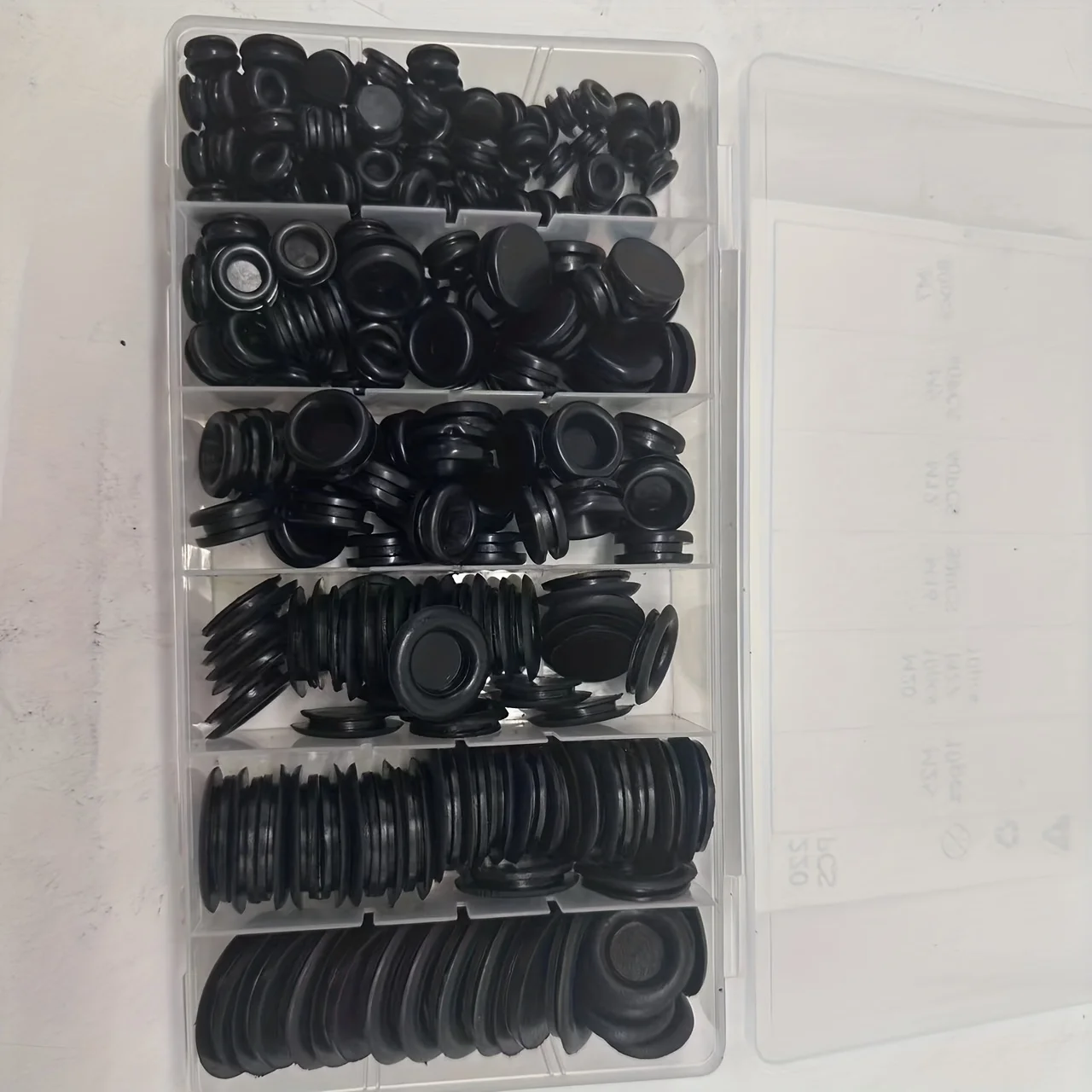 220-teiliges Set aus hohlen Gummi-Ösen für Brandschutzwand-Öffnungen, Gummi-Ösen-Set M7, 9, 12, 16, 20, 22, 25 – Detail 3