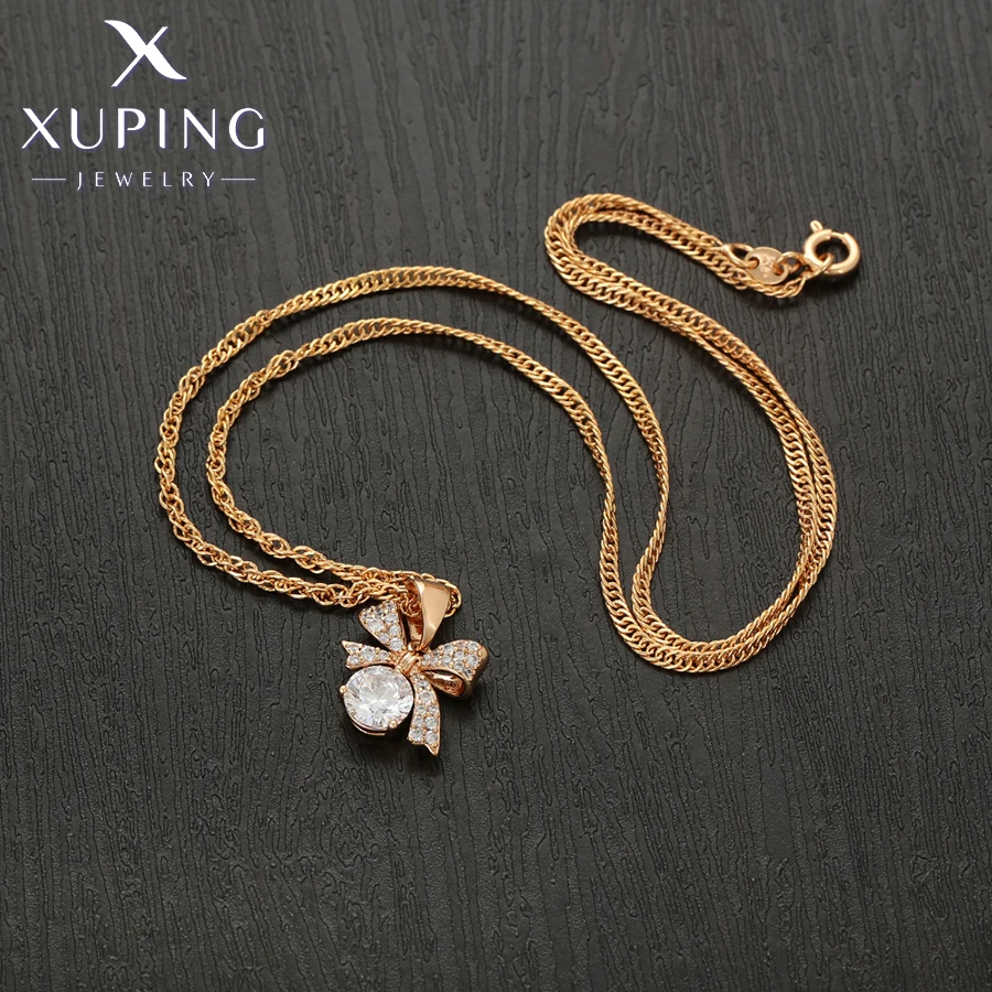 Xuping Jewelry Neu eingetroffen: Knotenförmiges goldfarbenes Ohrstecker- und Halsketten-Set für Damen, Party- und Geburtstagsgeschenk X001237881 – Detail 13